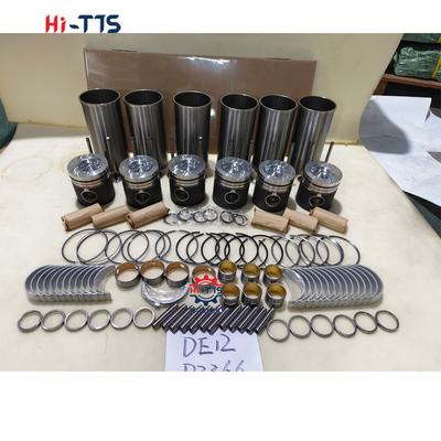 DE12 Mesin Excavator Bagian Nama Silinder Liner Kit Lengkap Dengan Liner Piston Ring Valves Bushing Full Gasket Kit