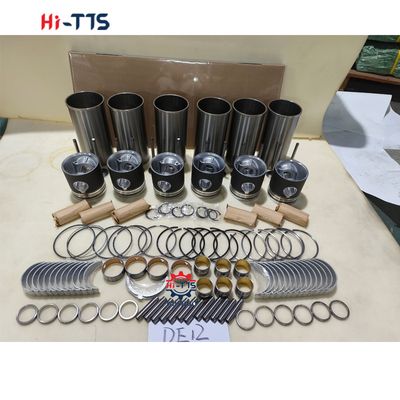 DE12 Mesin Excavator Bagian Nama Silinder Liner Kit Lengkap Dengan Liner Piston Ring Valves Bushing Full Gasket Kit