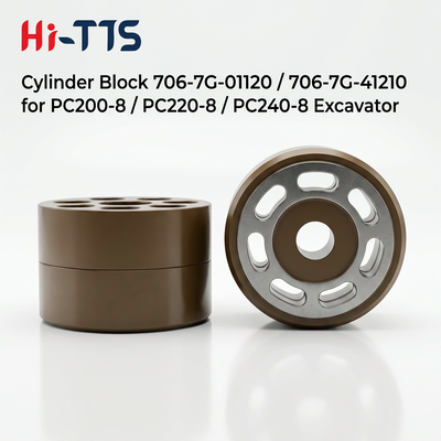 Blok Silinder Suku Cadang Hidrolik Ekskavator 706-7G-01120 706-7G-41210 7067G01120 7067G41210 untuk Ekskavator PC200-8 PC220-8 PC240-8