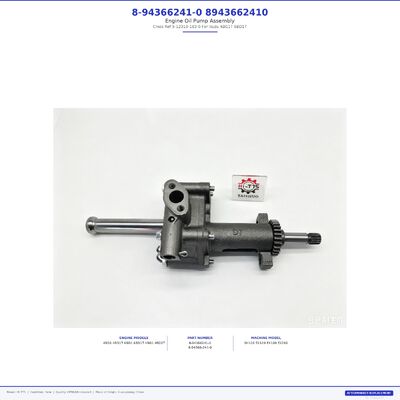 8-94366241-0 8943662410 Pompa Oli Mesin Referensi Silang 5-12310-163-0 Pengganti Aftermarket Untuk Isuzu 4BG1T 6BD1T