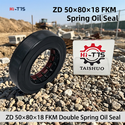 ZD50×80×18 Segel Oli Rangka Pegas Ganda Gabungan Struktur Persegi Panjang untuk Segel Pengganti Transmisi Gearbox Loader & Mini Wheel Loader