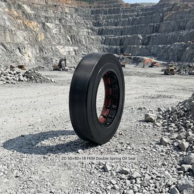 ZD50×80×18 Double Spring Combined Skeleton Oil Seal Struktur persegi panjang tahan minyak suhu tinggi untuk loader gearbox